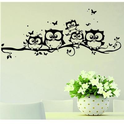 Kids Vinyl Art Cartoon Cute Butterfly Black Owl Wall Sticker Decor Home Decal
