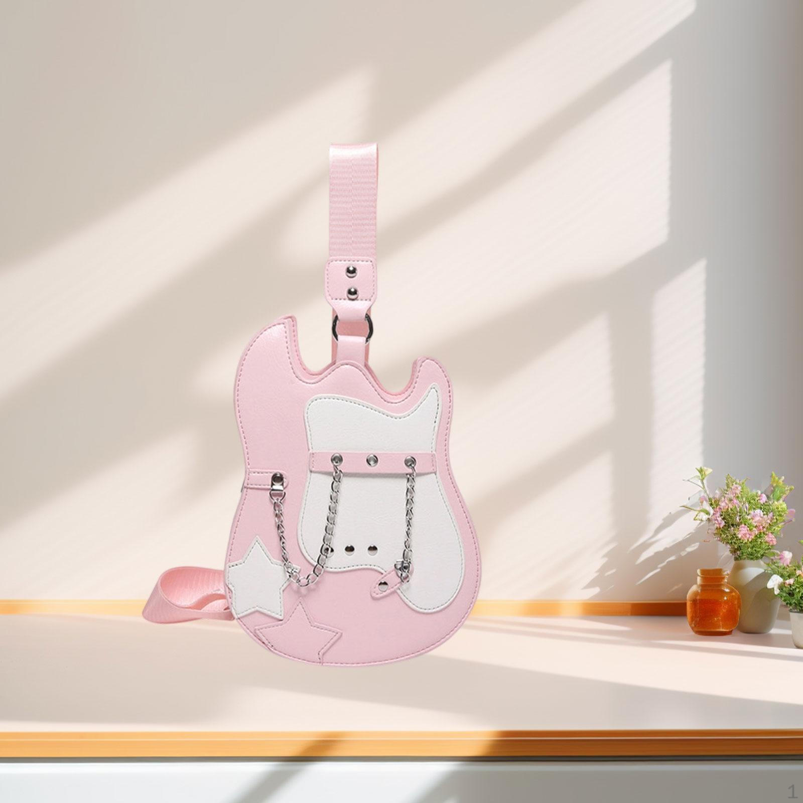 

Сумка через плечо в форме гитары, модная женская сумка через плечо для уличного шопинга розовый