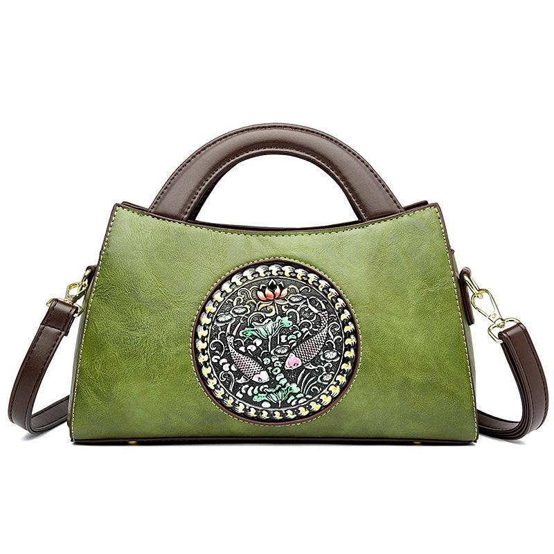 Women's bag new literary splicing fashion women's saddle bag portable shoulder messenger bag