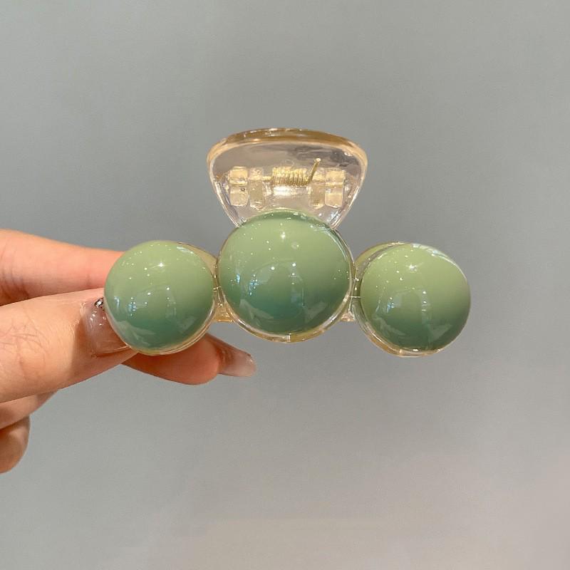 

Элегантная большая зеленая заколка-краб для волос с жемчугом в виде акулы - аксессуар для прически пучок в корейском стиле для женщин