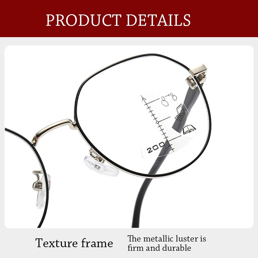 Multifocal Reading Glasses Progressive Near Far Square Eyeglasses Blue Ray Blocking Anti-Blue Light Men Women Reading Glasses