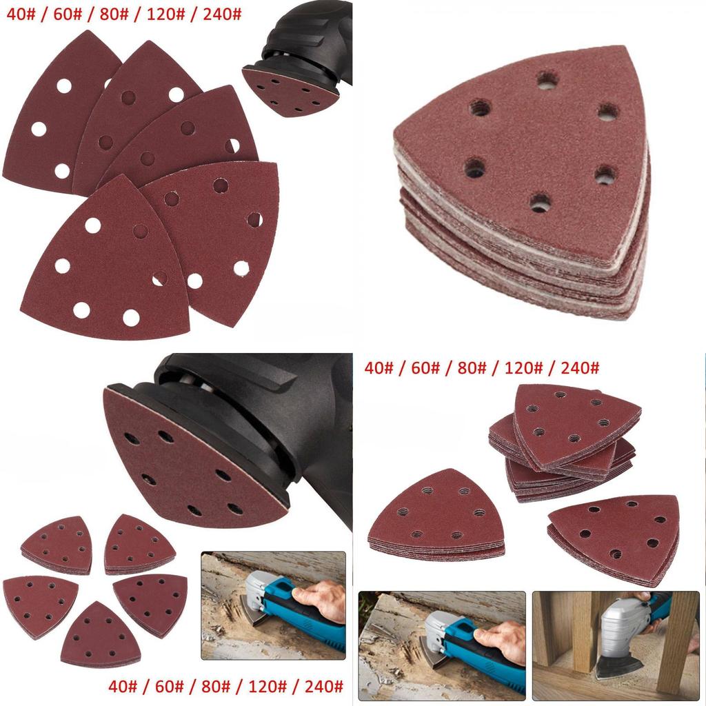 Versatile Triangle Sandpaper With Flannelette Backing 6 Holes 90*90*90mm