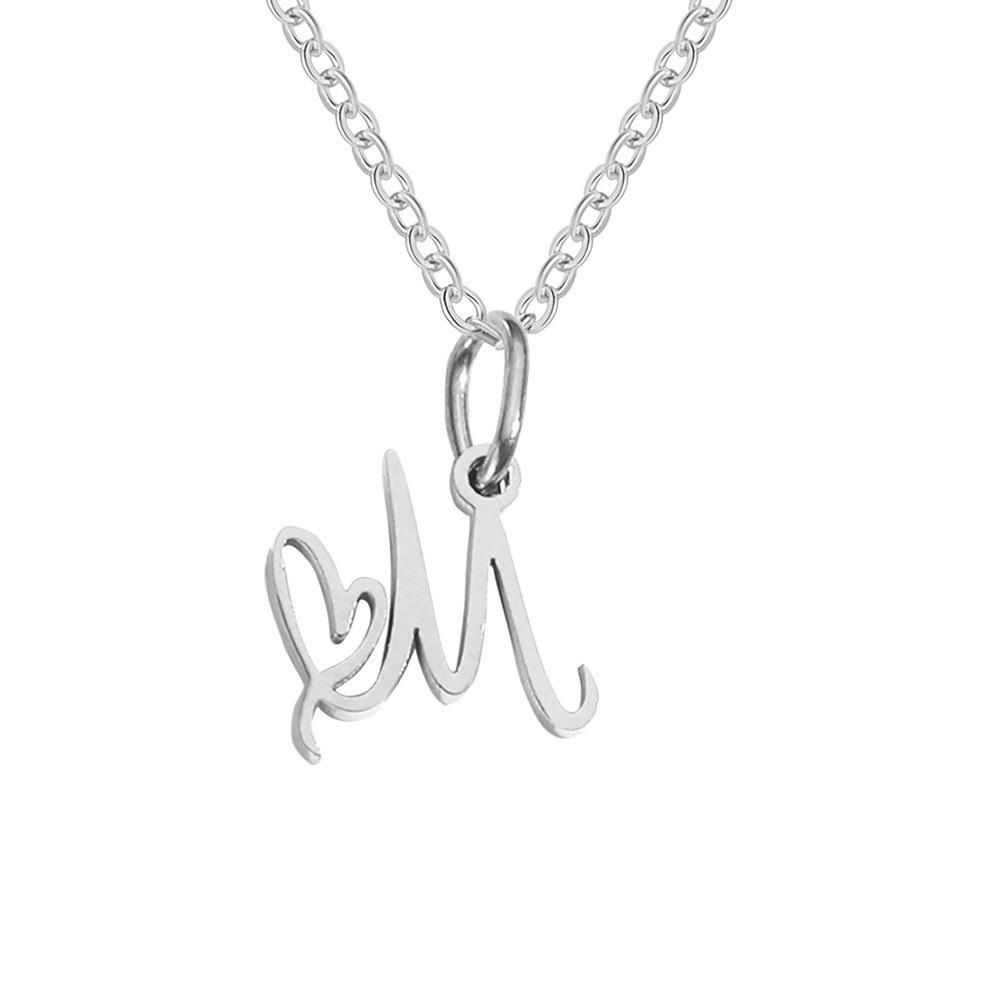 St. Delan Versatile 26-Letter Stainless Steel DIY Necklace Pendant