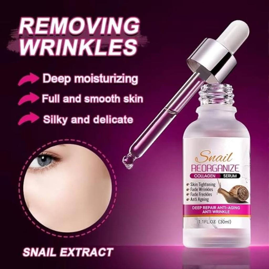 Snail Collagen Face Serum with Niacinamide & Hyaluronic Acid | Snail Mucin Repairing Essence for Hydration, Dark Spot Reduction & Wrinkle Care | L