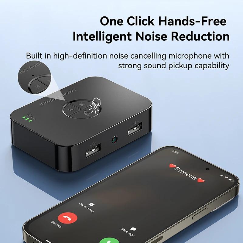 Bluetooth 6.0 Audio Adapter Wireless Receiver Transmitter RCA/AUX/TF/USB U-Disk AUX USB Adapter for Car Kit Speaker Amplifier