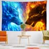 Ice and Fire Wolf Head Tapestry Wall Hanging Abstract Mysterious Art Witchcraft Hippie Tapitz Living Room Bedroom Home Decor