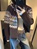 Women's European Style Jacquard Hooded Cashmere Wool Cardigan - Chunky Knit Autumn Sweater Coat (2025)