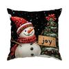 Christmas Snowman Illustration Pillowcase Bedroom Sofa Cushion Cover 100% Polyester Living Room Cushion Pillowcase Home Decor