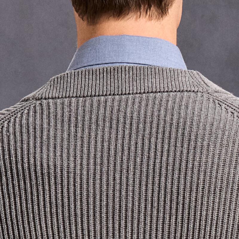 Antonio Men's Old Money Style Heavyweight 100% Cotton Knit Cardigan Jacket