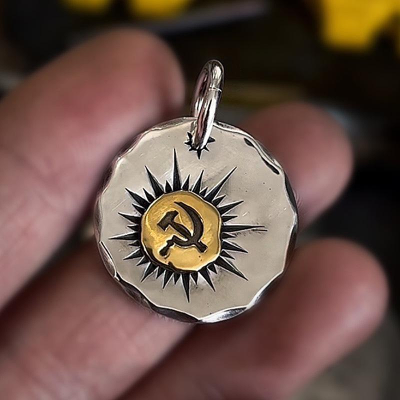

Xiangxu Ретро Молот и Серп Монета Ожерелье - Модный Мужской Хип-Хоп Подвеска