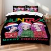 Christmas K-Pop  Demon Hunters Themed Colorful Print Polyester Student Dormitory Bed Sheet Duvet Cover Kid Gift Home Textile
