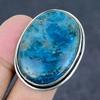 Natural Neon Blue Apatite Gemstone 925 Sterling Silver Jewelry Ring Size 9 ETC-13397