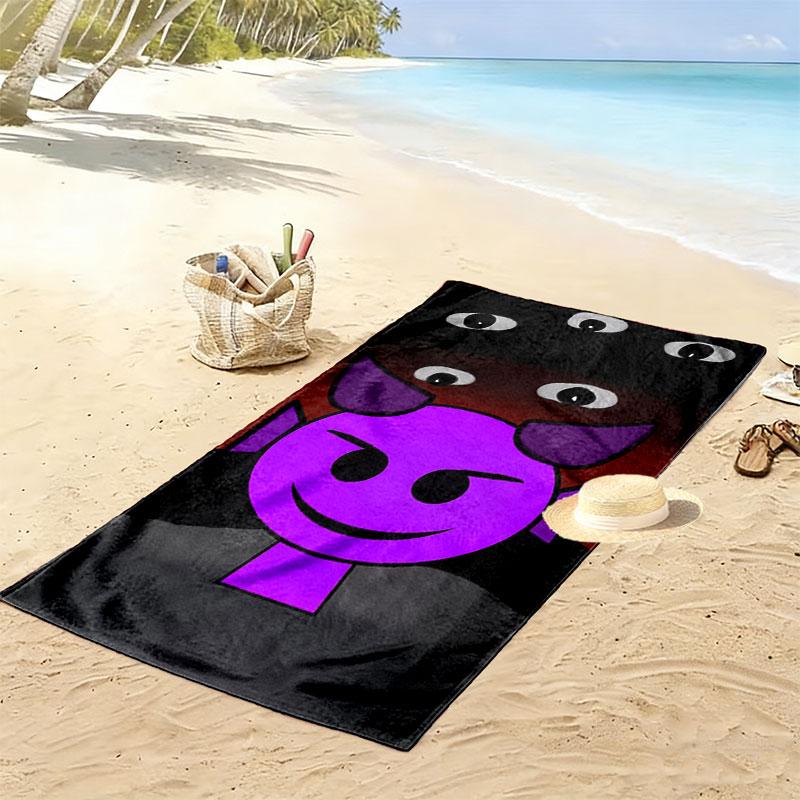 Cartoon Print Beach Towel, Large Soft Quick Dry Towel for Beach Camping Swimming