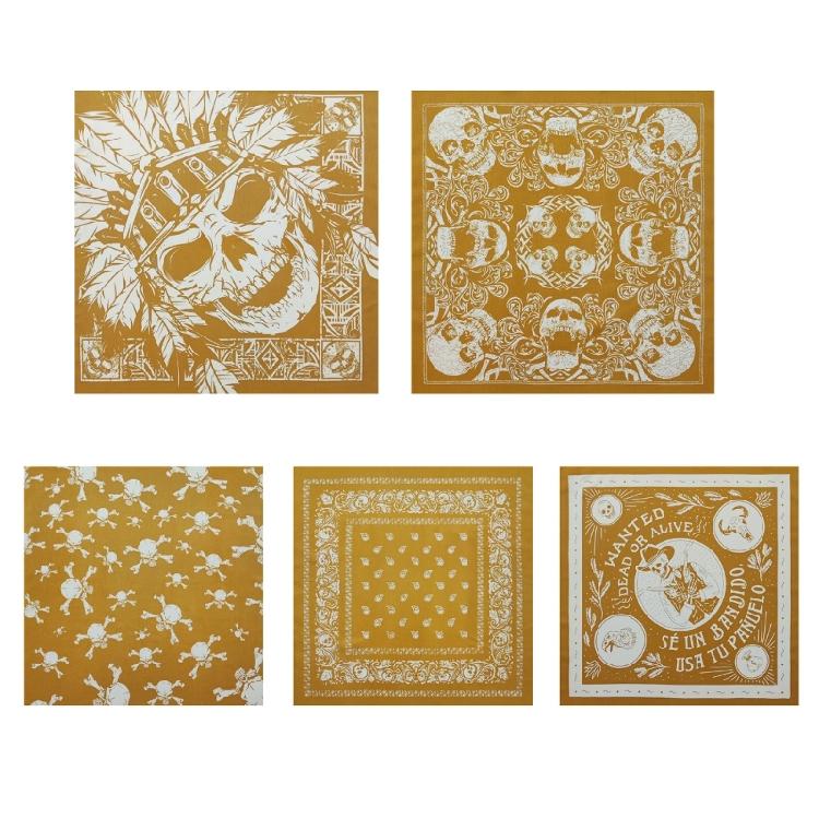 21'' Head Wrap Rapper Head Scarf Hair Bandana Smooth Turbans Skull Pattern