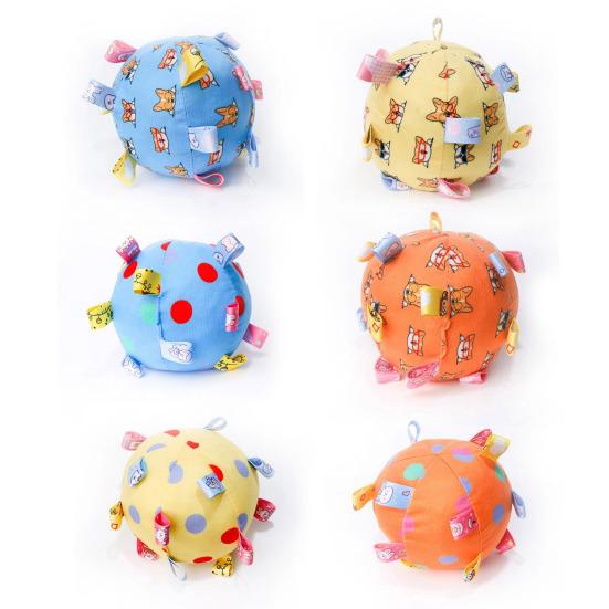 Pet Chew Toy Dot Printing Colorful Webbing Highly Elastic Bite-Resistant Cotton Filling Built-in Bell Noise Making Dog Toy