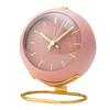 Desktop Alarm Clock Students Dormitory Mini Alarm Clock Ornaments Simple Metal Desktop Clock Pink