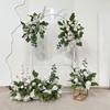 Red Floral Wedding Stage Backdrop with Artificial Flower Rows