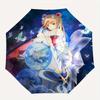 "Magical Moonlit Guardian: Celestial Butterfly Dreamscape" Umbrella, Portable 3 Fold Compact Umbrella for Men & Women,S250