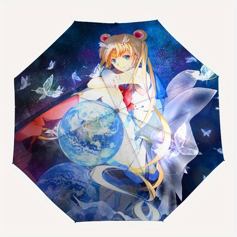 "Magical Moonlit Guardian: Celestial Butterfly Dreamscape" Umbrella, Portable 3 Fold Compact Umbrella for Men & Women,S250