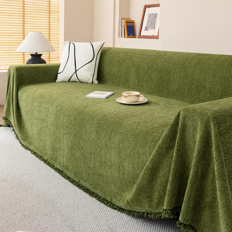 Solid Color Sofa Cover Cloth, Simple Modern Sofa Towel, All-season Universal Chenille Cover Cloth