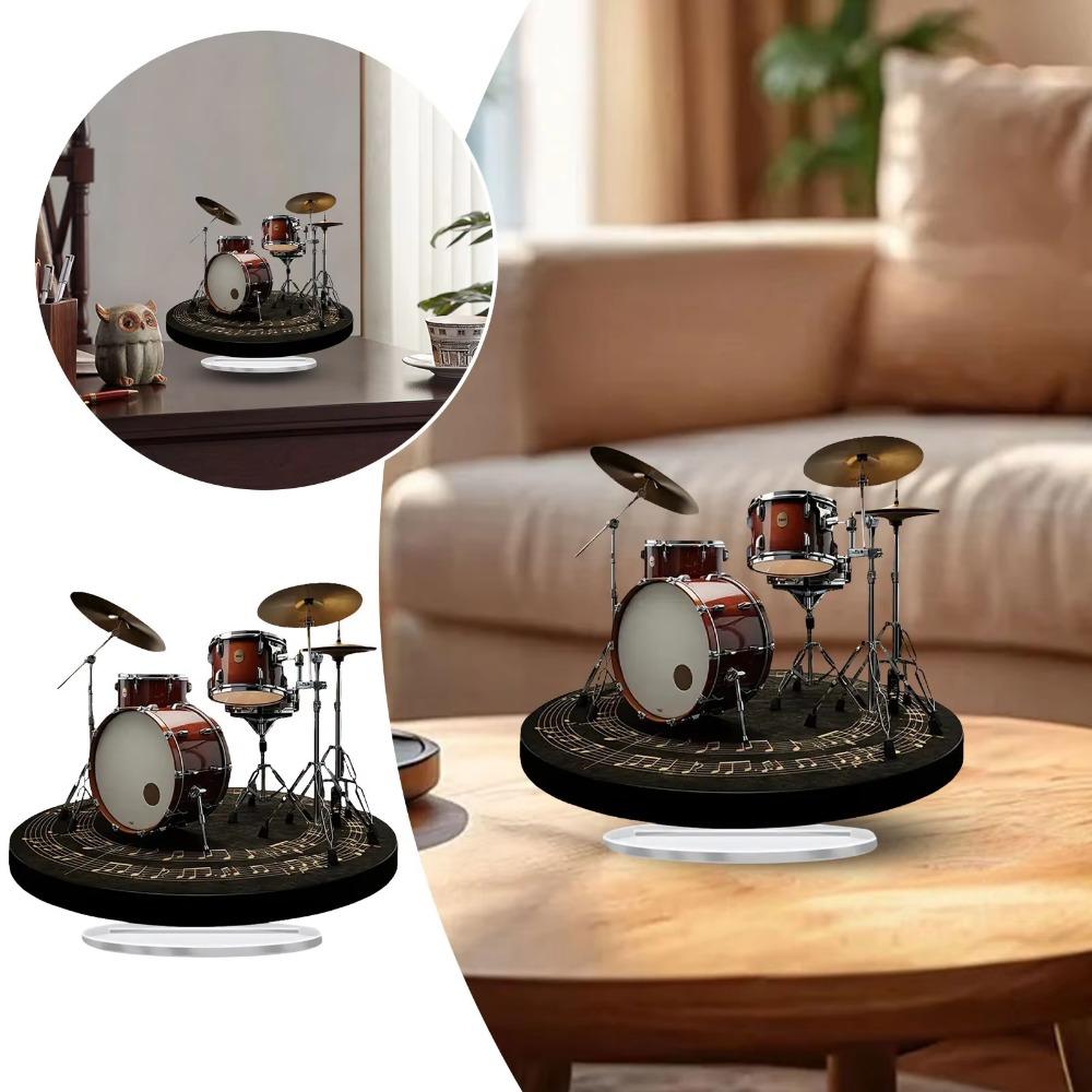 With Base 2d Drum Stand Ornament Waterproof Acrylic Plaque Ornaments Wedding