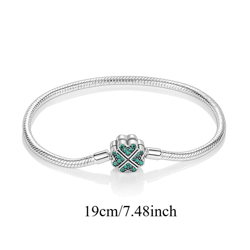 Genuine Copper Four-Leaf Clover Green Clover Pendant Piece Bead Elements Suitable For Authentic Decorative Charms Bracelet Style Women Jewelry