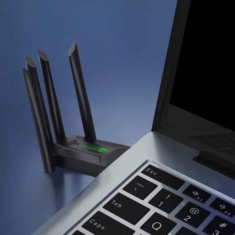 1300Mbps Schnelle Geschwindigkeit USB WiFi Adapter 4 Antennen Design Unterstützt 2.4G/5G Dualband Netzwerkverbindung