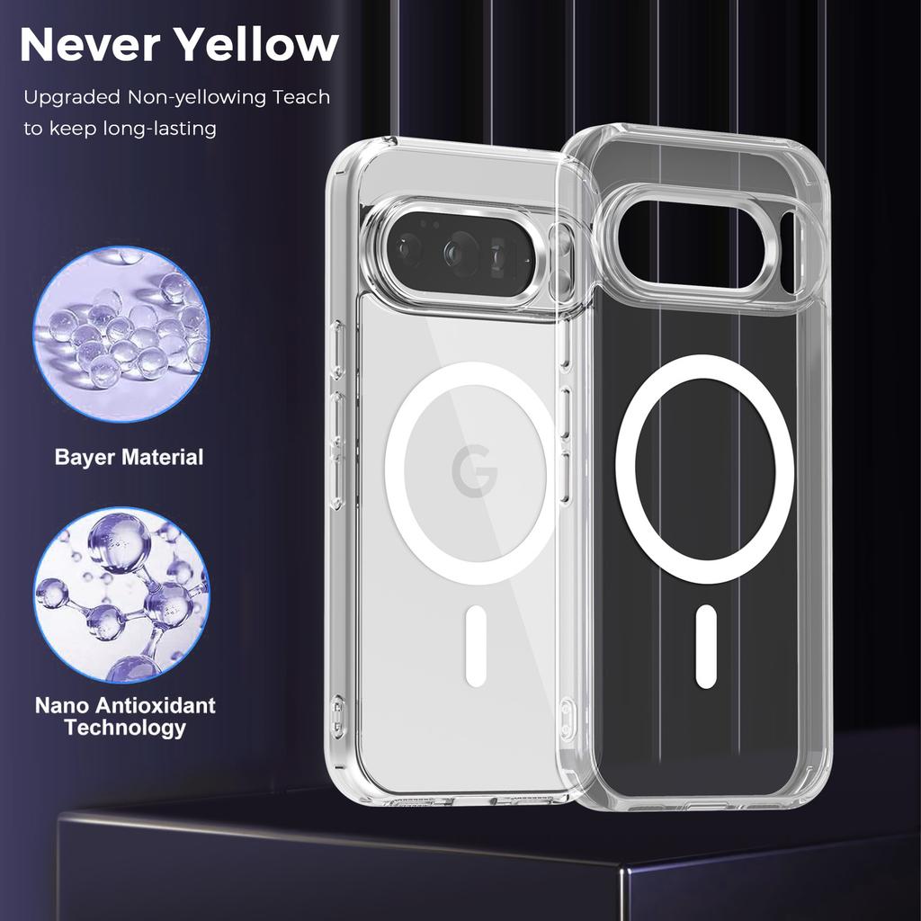 Luxury High Transparent Magnetic For Magsafe Wireless Charging Case For Google Pixel 10 Pro XL 9A Solid Color Bumper Back Cover