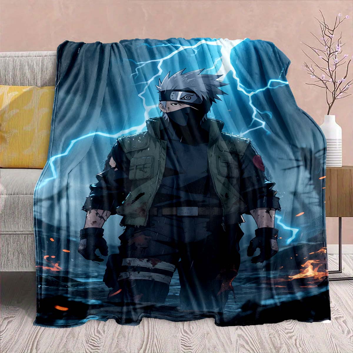 

Naruto Anime Flannel Blanket - Soft Warm Perfect for Sofa, Bedding Camping Travel Office Home Decor -QJY 75x90cm