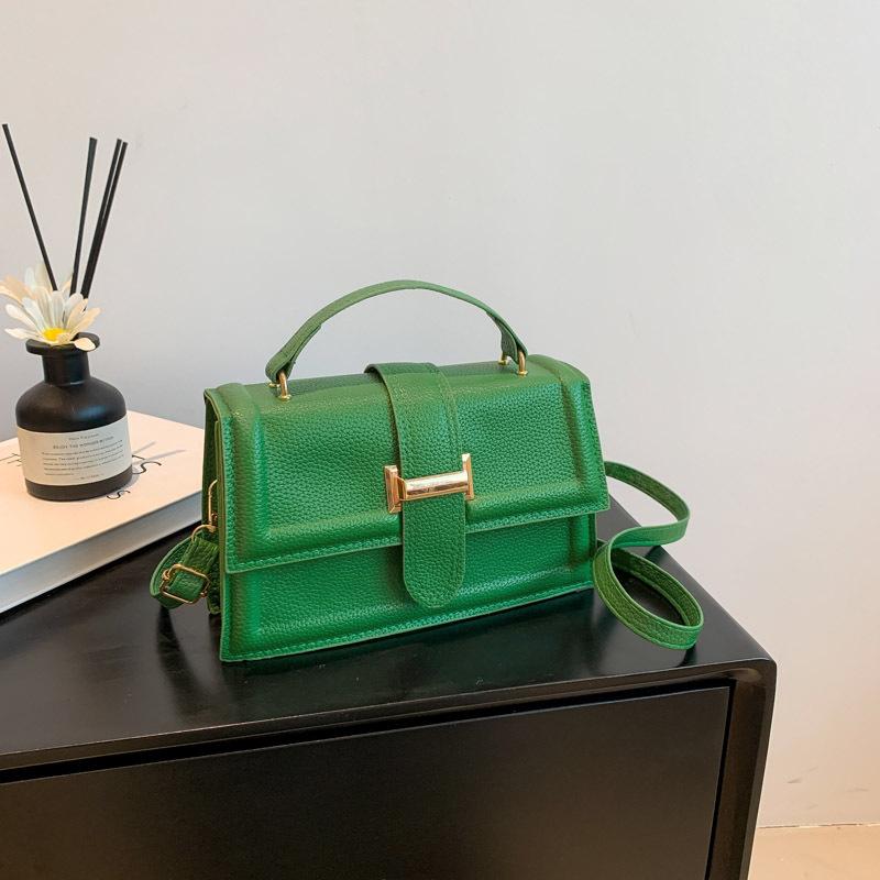 

Ретро сумка женская сумка весна новая маленькая квадратная сумка нишевый дизайн сумки текстура плечо сумка-мессенджер зелёный