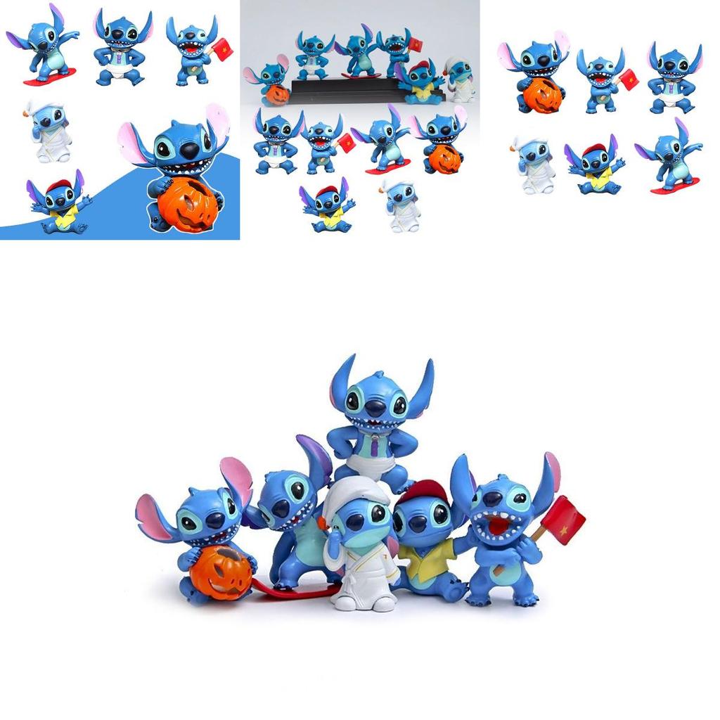 Spooktacular 6-piece Stitch Halloween Car Ornament Set For Children's Parties