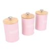 3pcs Storage Canister Multifunctional Airtight Iron Storage Jar with Lid for Tea Coffee Sugar