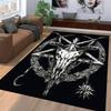 Gothic Skull and Pentagram Carpet Non-slip Rug Suitable for Living Room and Bedroom Sofas