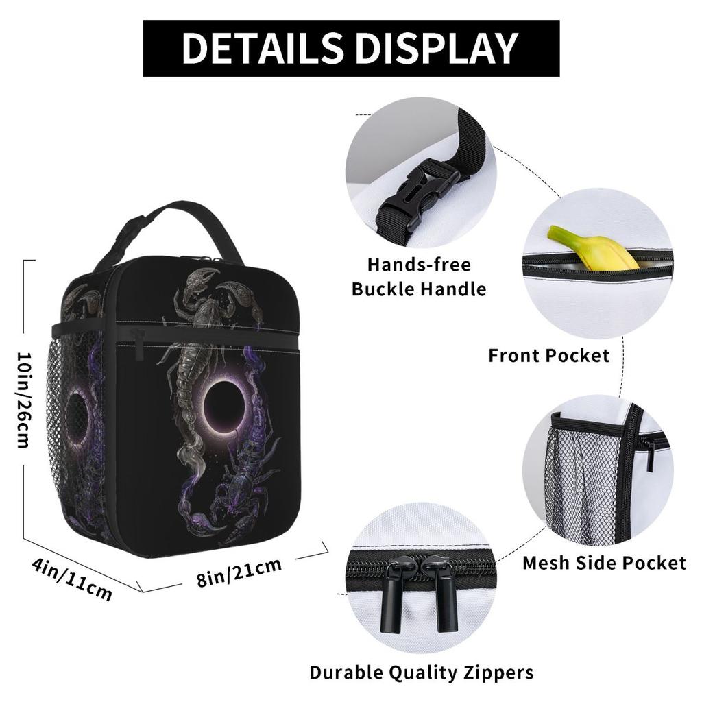 Scorpio Zodiac Insulated Lunch Bag for Women Kids Portable Food Boxes Thermal Lunch Box Tote