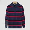 Men's Clothing Spring Autumn Turn-down Collar Long Sleeved Striped Button Contrast Color T-shirt Formal Casual Fashion Tops