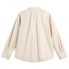 Li Ning Plain Single-Breasted Point Collar Long Sleeve Shirt Women Shirts Oatmeal-Gray ASHU460-3