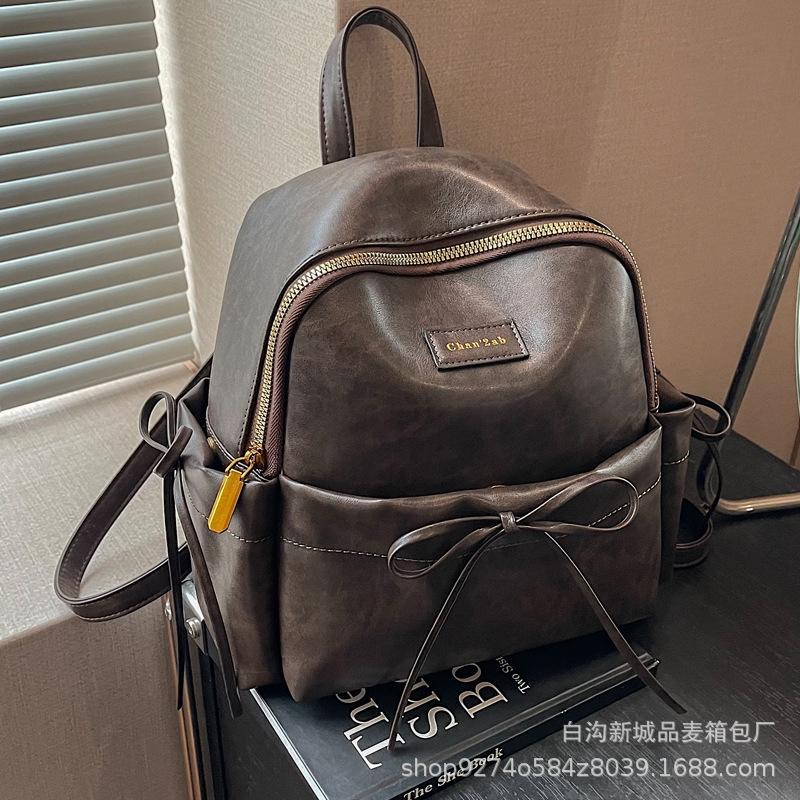Premium Texture Retro Large-capacity Small Bag Women's 2025 New Fashion Backpack Popular Foreign Style Backpack