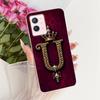 For Vivo Y33s 5G Case Cover Transparent Luxury Crown A-Z Letters 2D Flat Pattern Soft Phone Case For Vivo V2166A