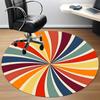 1PC Sunburst Pattern Color Wheel Office Round Area Rug, Mat Suitable For Office, Under Office Chairs Bedroom Living Room Home Decor, Room Deco