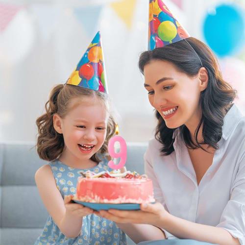 LIKENNY Birthday Number Candles, Numbers 0-9, Set of 10, for Celebrating Birthdays, Weddings, Graduations, and Cake Decorations (Random Colors)