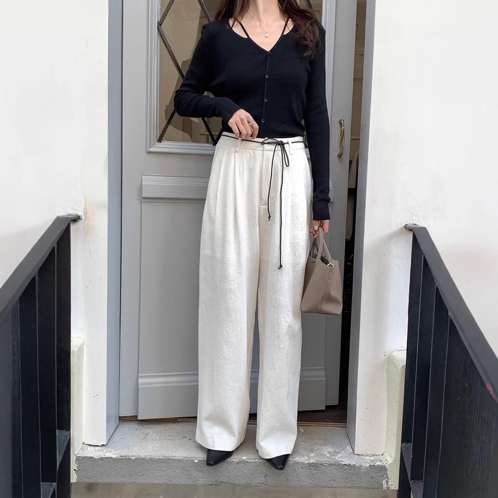 High-waisted Straight Casual Pants for Women's Spring and Summer New Korean Version Lazy Loose and Thin Floor-mopping Wide-leg Trousers