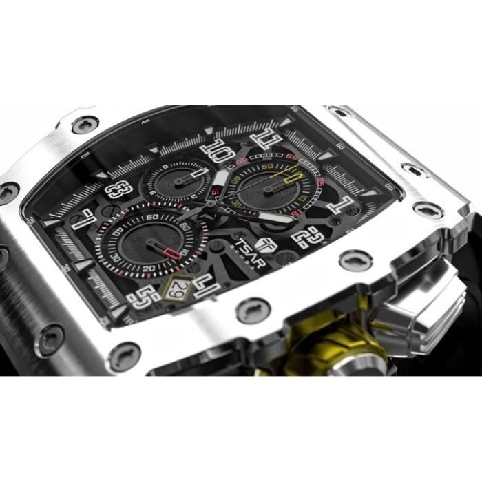 Watch - TSAR BOMBA - Tonneau - Stainless Steel - 50M Waterproof - Luminous Sapphire Crystal