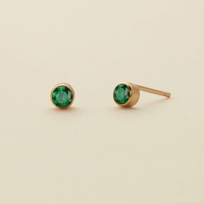 eManco Colorful Rhinestone Diamond-Studded Earrings, Stainless Steel Gold-Plated Ear Cuff.