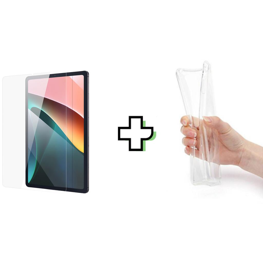 2 V 1 měkké TPU se sklem Pro pouzdro XiaoMi Pad 5 Pro průhledný zadní kryt pro MiPad 5 Transparentní pouzdro Silikonový zadní kryt na tablet Příslušenství k Mipad 5