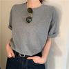 High Street Vintage Buchstabenaufdruck junges Mädchen kurzärmelige T-Shirts für Damen Sommer lässig locker graues T-Shirt Harajuku Streetwear T-Shirt Y2K Tops