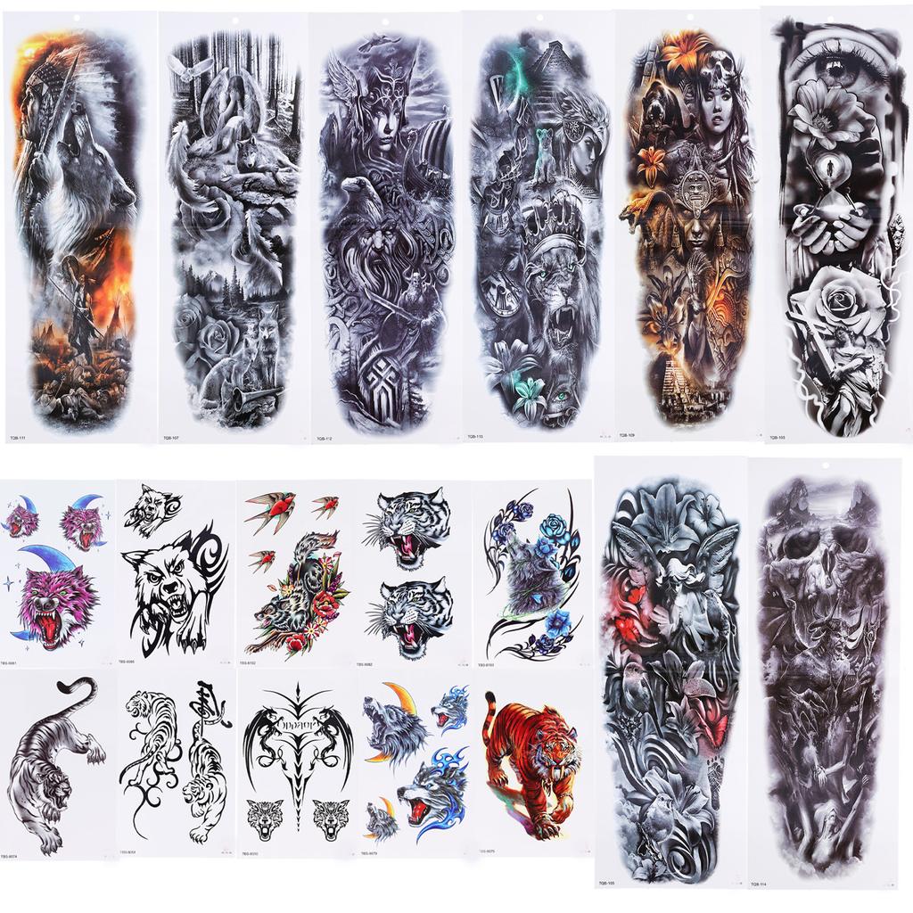 Arm Tattoo Sticker Men Women Waterproof Party Fashionable Exquisite Pattern Temporary Tattoo Sticker Set