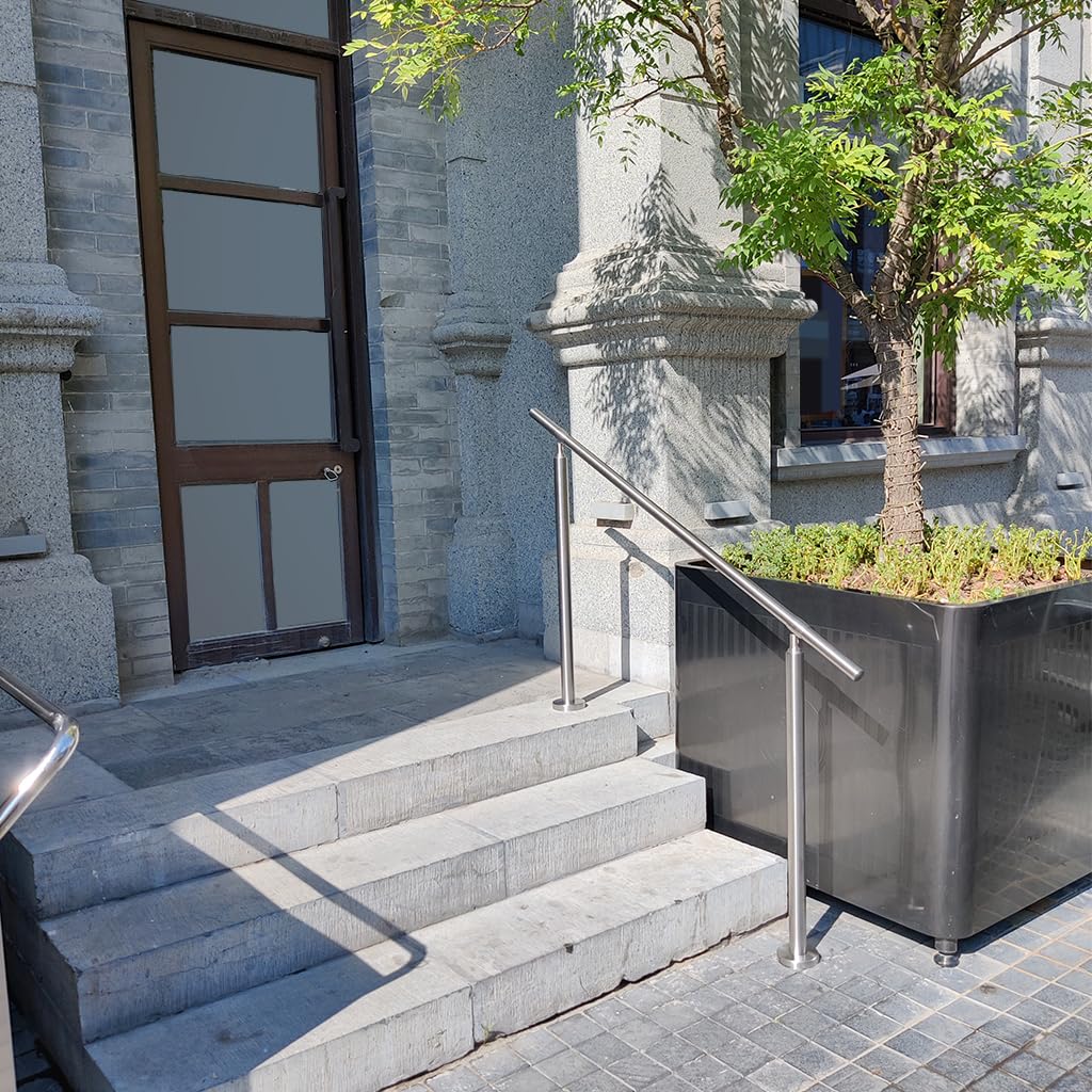 YHEYSMUX 120x85cm kültéri lépcső kapaszkodó 304 rozsdamentes acél kapaszkodó barkácsolással állítható bejárati szög az egyszerű telepítés érdekében Terhelés 200kg Átmérő 32mm