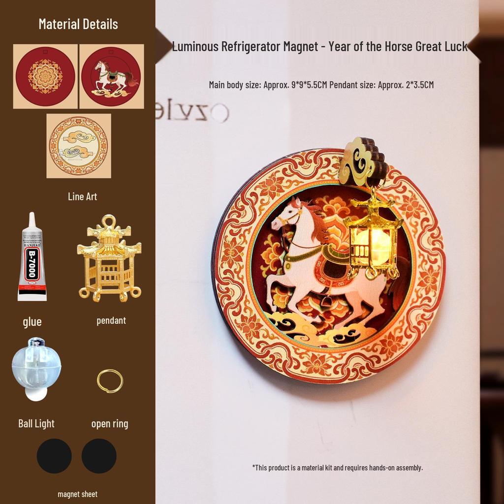 DIY Mother's Day Brocade Magnet Kit - Chinese Style Craft for Team Building