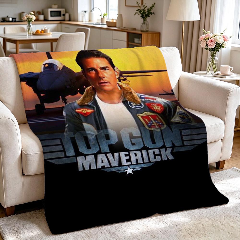 Top Gun Maverick Movie Poster Pattern Blanket Fluffy Plush Throw Blanket For Living Room Gaming Room Home Decor Holiday Gift