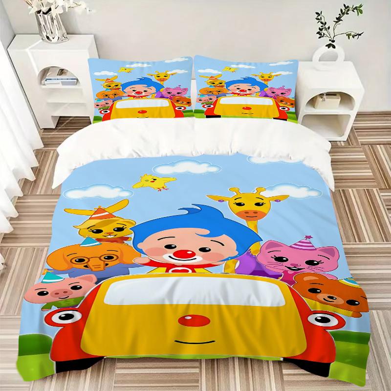 3pcs Brighten Up Your Space with Our Colorful Animal Friends Home Bedding Set-Perfect for Any Occasion!1202238a